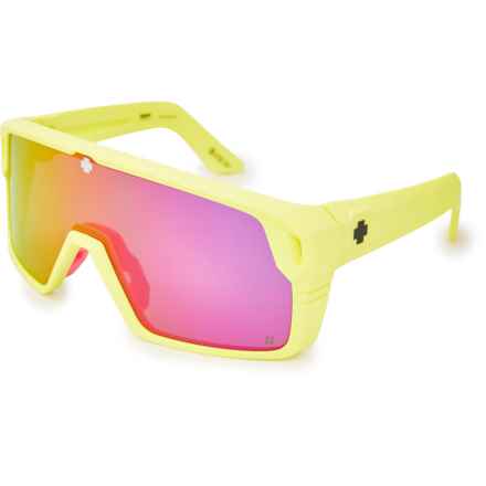 SPY Monolith Sunglasses - Mirror Lens in Matte Neon Yellow/Happy Gray Green/Pink Spectra