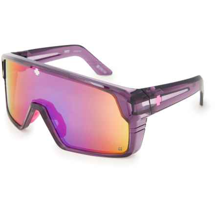 SPY Monolith Sunglasses - Mirror Lens in Translucent Dark Purple/Happy Gray Green/Dark Purp