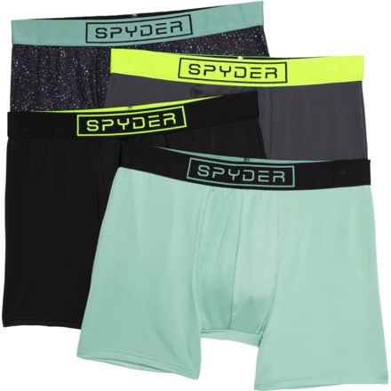 Spyder All-Performance Knit Boxer Briefs - 4-Pack in Print/Black/Green/Gray