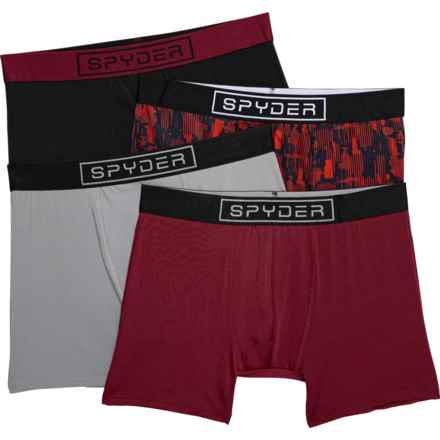 Spyder All-Performance Knit Boxer Briefs - 4-Pack in Print/Burgundy/Black/Gray