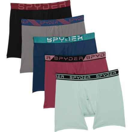 Spyder All-Performance Knit Boxer Briefs - 5-Pack in Burgundy/Gray/Black/Green