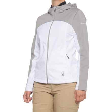Spyder Alyce Soft Shell Hooded Jacket - Waterproof in White/Alloy