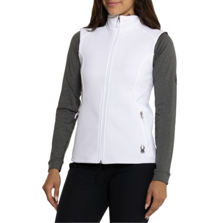 Spyder Bandita Sweater-Knit Fleece Vest - Full Zip in White