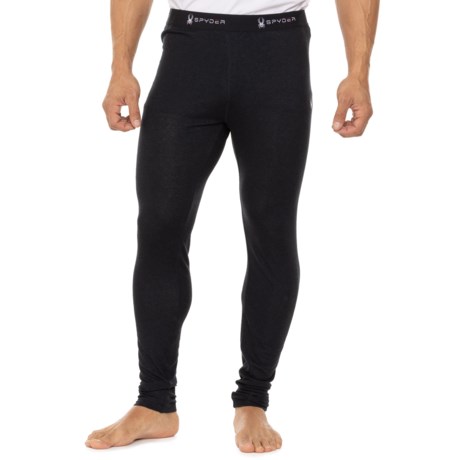 Spyder Base Layer Pants for Men Black Size Small Wool