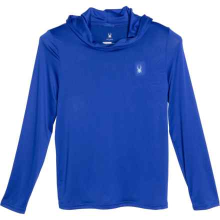 Spyder Big Boys Hooded Rash Guard - UPF 30+, Long Sleeve in Surf The Web