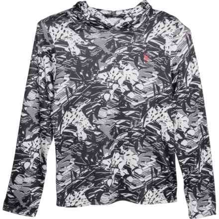 Spyder Big Boys Hooded Rash Guard - UPF 30+, Long Sleeve in Surf The Web