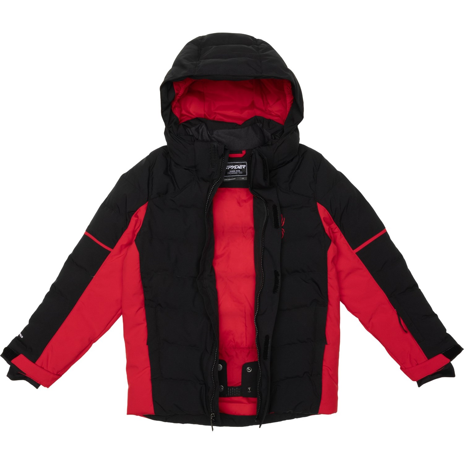 Giubbotto Puffer Jacket Spyder Big Boys Rosso Taglia M (10-12 Anni) NUOVO