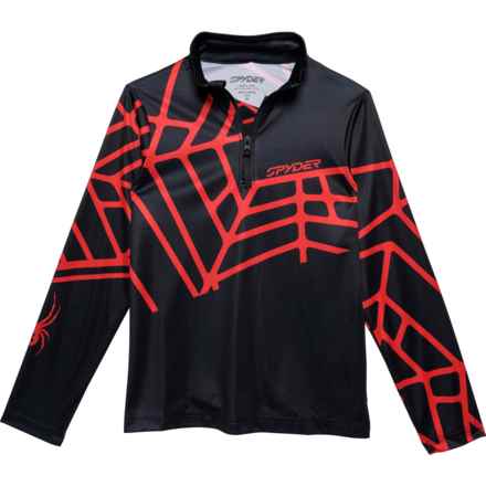 Spyder Big Boys Radial Shirt - Zip Neck, Long Sleeve in Black