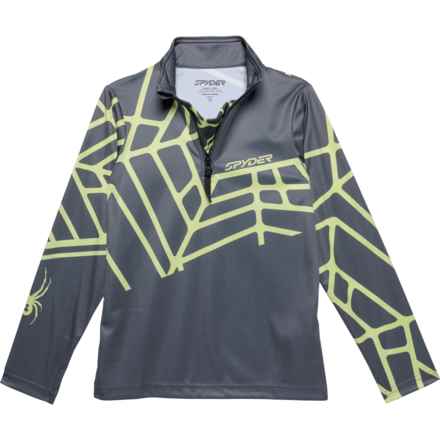 Spyder Big Boys Radial Shirt - Zip Neck, Long Sleeve in Polar