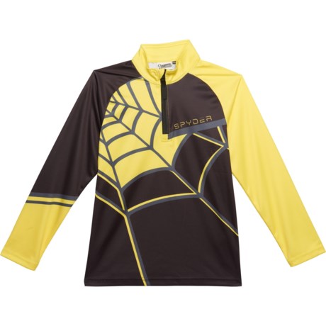 Spyder Big Boys T-Neck Base Layer Top - Zip Neck, Long Sleeve in Black Cts