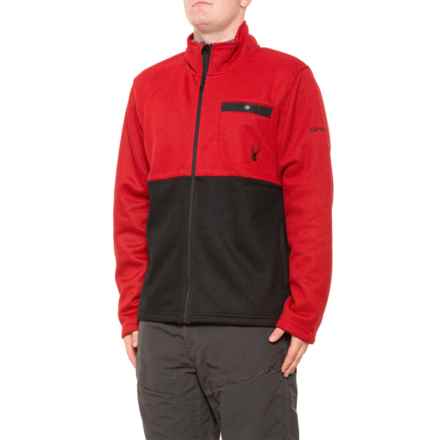 Spyder Bonded Fleece Full-Zip Sweater Jacket in Deep Red