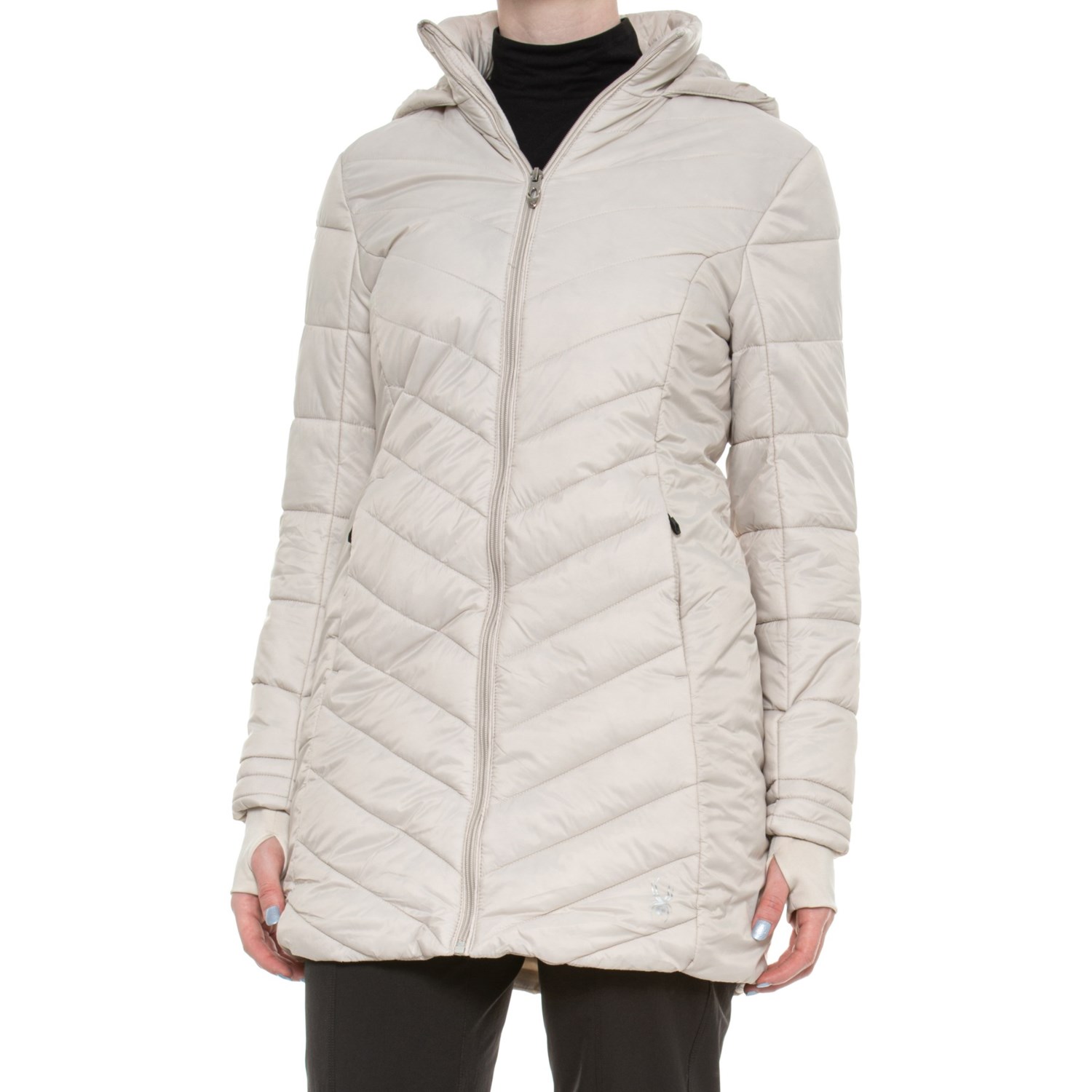 Spyder Boundless Long Quilted Hooded Puffer Jacket (For Women)