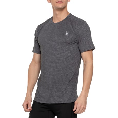 Spyder Box Textured T-Shirt - Short Sleeve in Charcoal Heather
