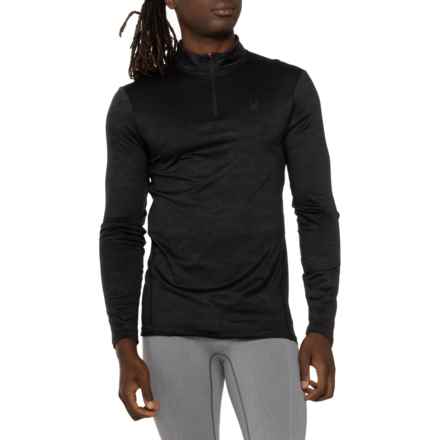 Spyder Camo Jacquard Active Shirt - Zip Neck, Long Sleeve in Black
