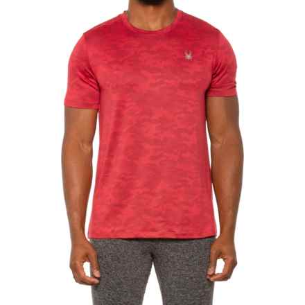 Spyder Camo Jacquard T-Shirt - Short Sleeve in Rustic Red