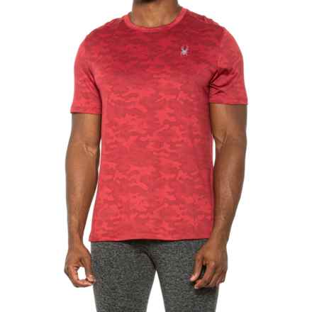 Spyder Camo Jacquard T-Shirt - Short Sleeve in Rustic Red