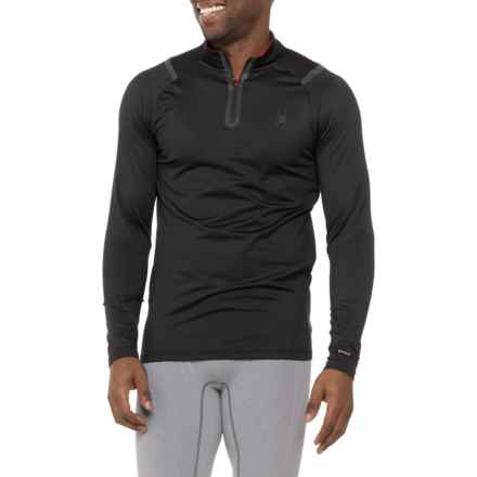 Spyder Compression Shirt - Zip Neck, Long Sleeve in Blazing Black