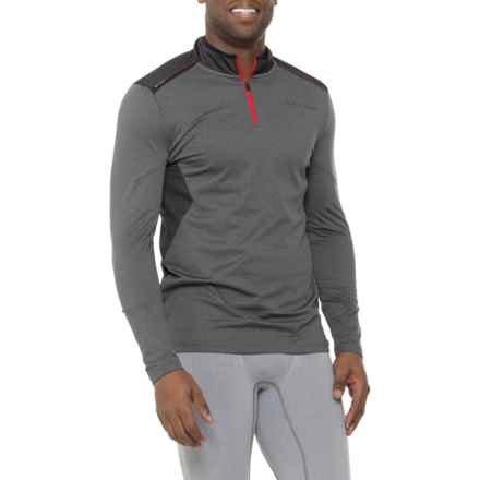 Spyder Compression Shirt - Zip Neck, Long Sleeve in Burnt Charcoal Heather