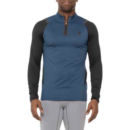 Spyder Compression Shirt - Zip Neck, Long Sleeve in Dusty Navy Heather