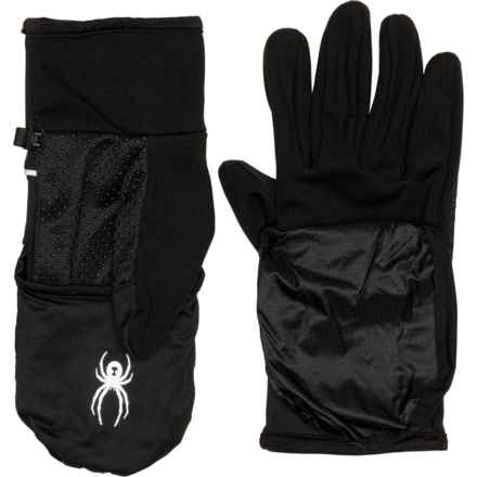 Spyder Convertible Running Glitten Glove Mittens in Black