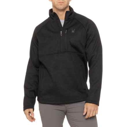 Spyder Core Sweater-Knit Fleece Jacket - Zip Neck in Black Heather (W/ Black)