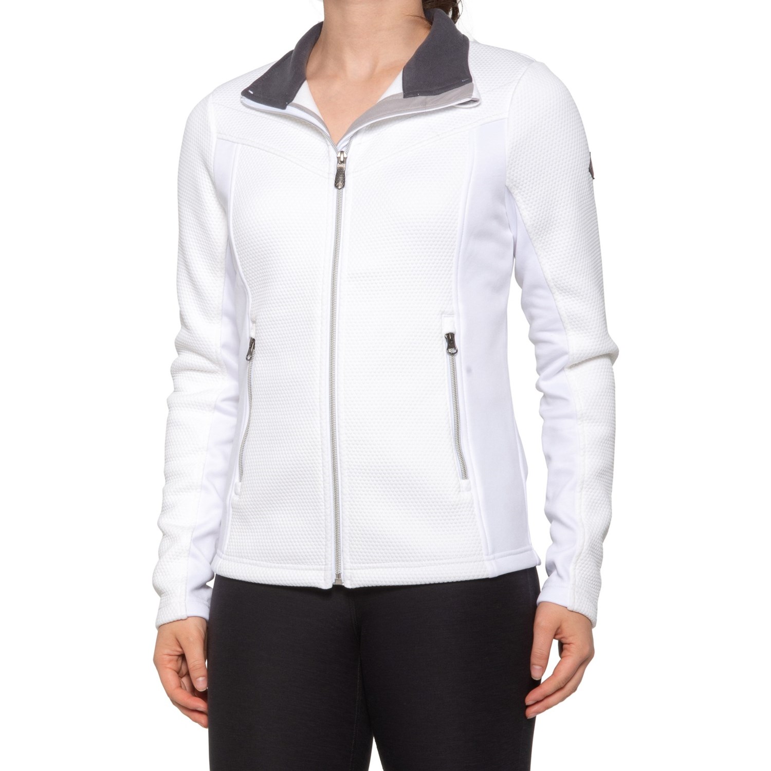 white full zip fleece