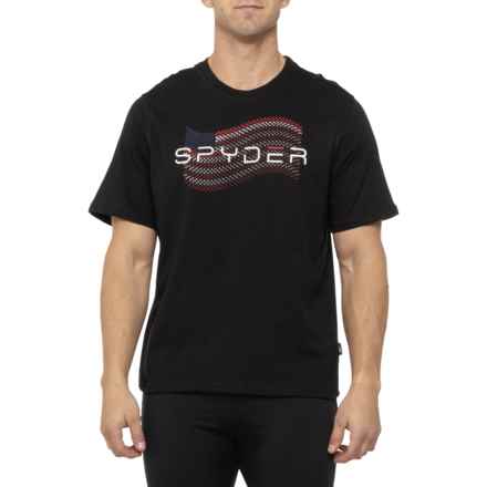 Spyder Flag Graphic T-Shirt - Short Sleeve in Black
