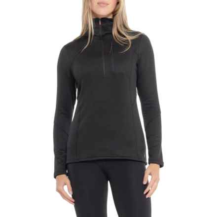 Spyder Fleece Mock Neck Shirt - Zip Neck, Long Sleeve in Black
