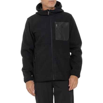 Spyder Grid Fleece Hooded Jacket in Black