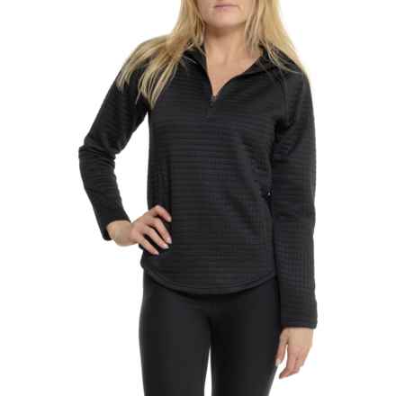 Spyder Grid Quilt Zip Neck Shirt - Long Sleeve in Black