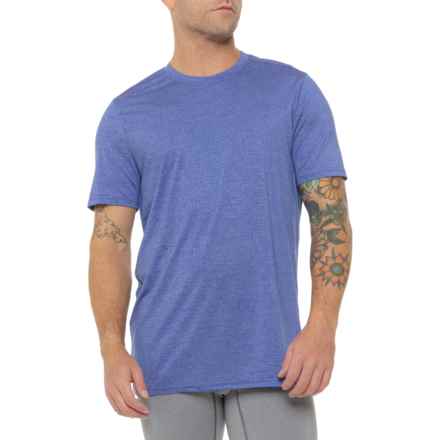 Spyder Grid Textured Reflective Logo Active Crew Neck T-Shirt - Short Sleeve in Electric Indigo Heather