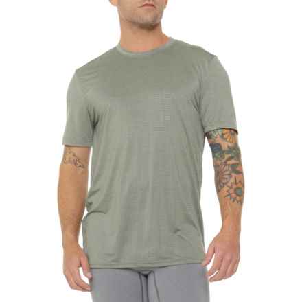 Spyder Grid Textured Reflective Logo Active Crew Neck T-Shirt - Short Sleeve in Moss Heather