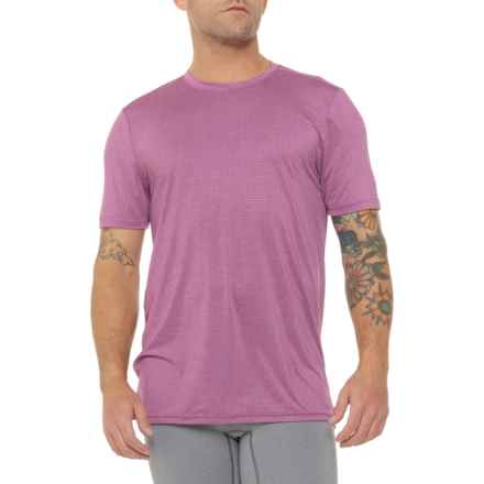 Spyder Grid Textured Reflective Logo Active Crew Neck T-Shirt - Short Sleeve in Plum Heather