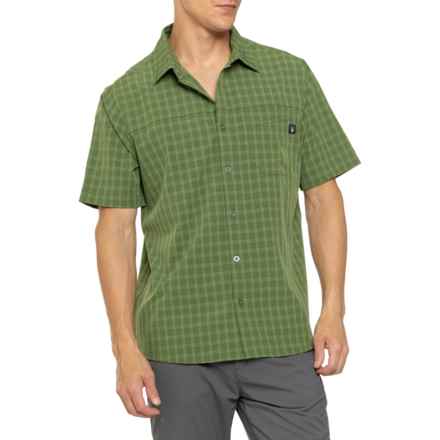 Spyder Heather Check Woven Shirt - Short Sleeve in Dark Green