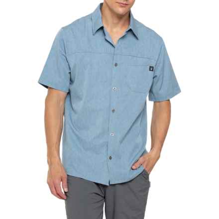 Spyder Heather Mini Stripe Woven Shirt - Short Sleeve in Blue