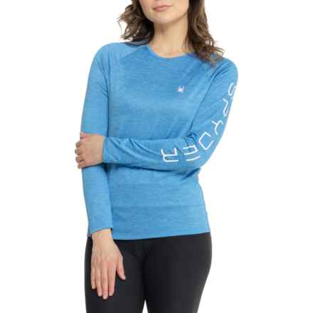 Spyder Heathered Rash Guard - UPF 30+, Long Sleeve in Blue