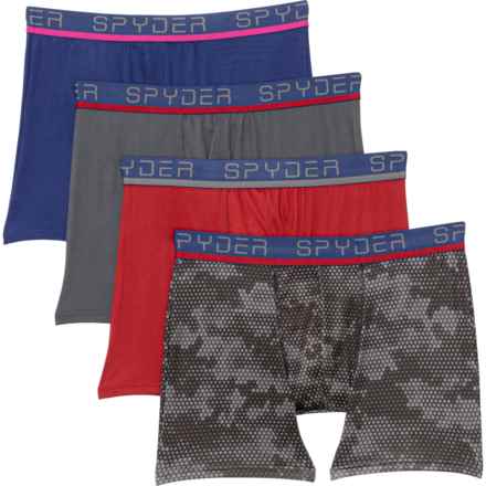 Spyder High-Performance Boxer Briefs - 4-Pack in Camo/Red/Gray/Navy