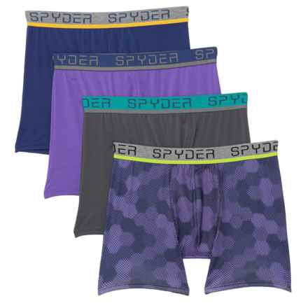 Spyder High-Performance Boxer Briefs - 4-Pack in Purple Multi