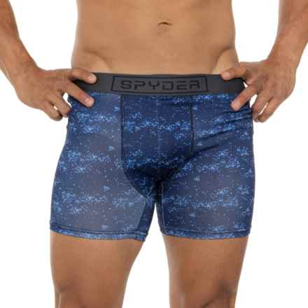 Spyder High-Performance Knit Boxer Briefs - 4-Pack in Print/Blue/Gray/Gray