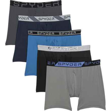 Spyder High-Performance Knit Boxer Briefs - 5-Pack in Black/Gray Pack