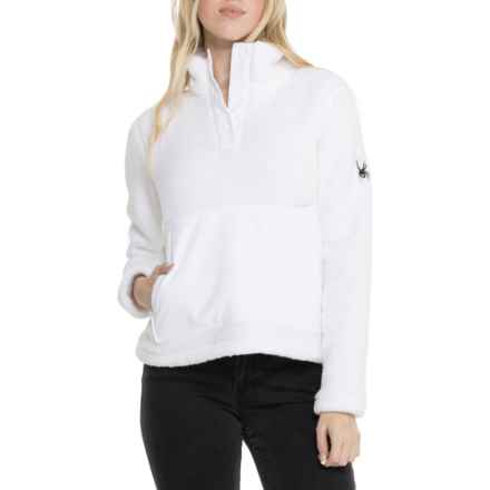 Spyder High-Pile Fleece Jacket - Snap Neck in White