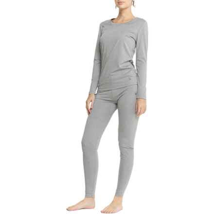 Spyder Interlock Crew Base Layer Top and Pants Set - Long Sleeve in Heather Grey