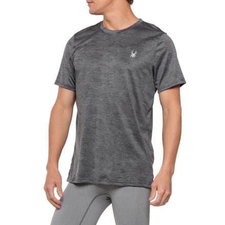 Spyder Jacquard Striated Crew Shirt - Short Sleeve in Charcoal