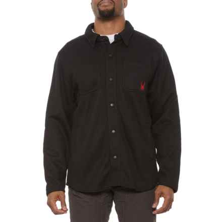Spyder Knit Shirt Jacket - Sherpa Lined in Black