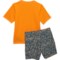 2VJND_2 Spyder Little Boys Falling Stars Sun Shirt and Swim Shorts Set - UPF 30+, Short Sleeve