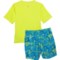 2VJMW_2 Spyder Little Boys Space Junk Sun Shirt and Swim Shorts Set - UPF 30+, Short Sleeve