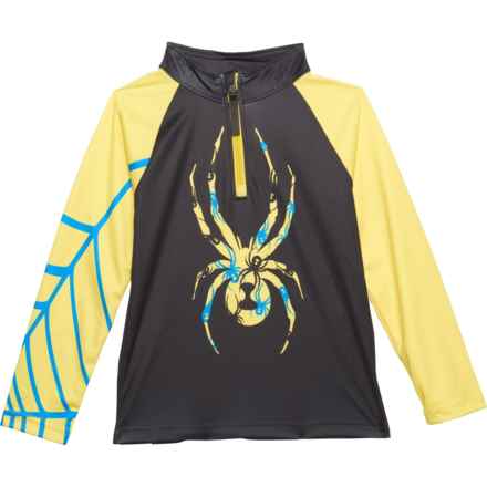 Spyder Little Boys T-Neck Base Layer Top - Zip Neck, Long Sleeve in Black
