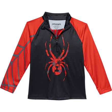 Spyder Little Boys Zip Neck Shirt - Long Sleeve in Volcano