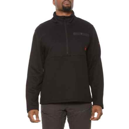 Spyder Medallion Bonded Fleece Sweater - Zip Neck in Black