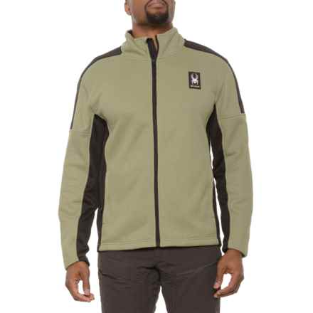 Spyder Mendoza Bonded Sweater Fleece Full-Zip Jacket in Oil Green